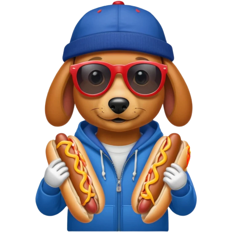 Hot dog with college sweat shirt emoji