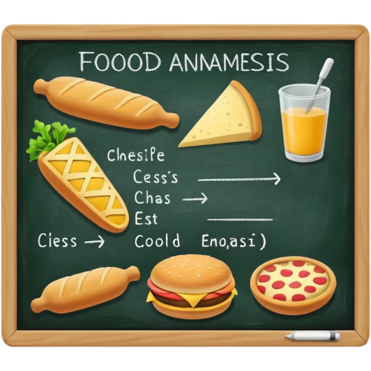 anamnesi alimentare con lavagnetta senza persona emoji