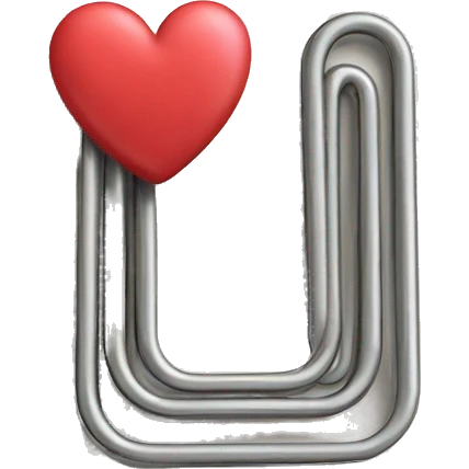A cute paper clip with a heart emoji