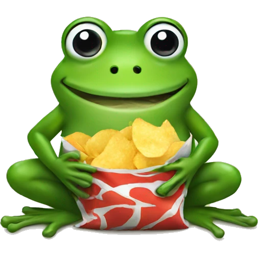 frog eating crisps emoji