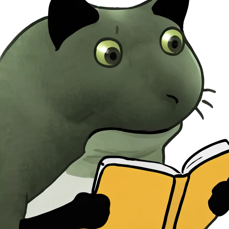 Cat reading emoji