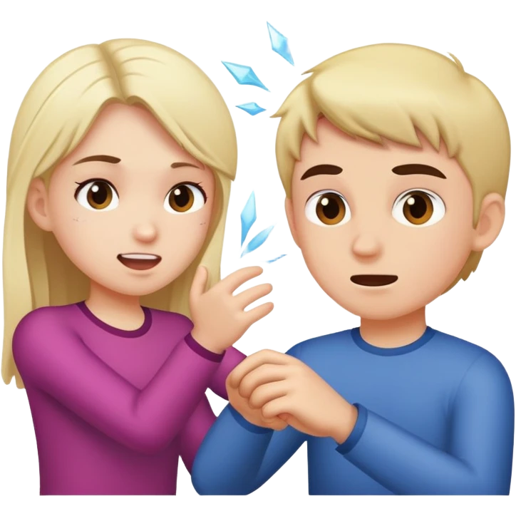Girl hitting boy emoji