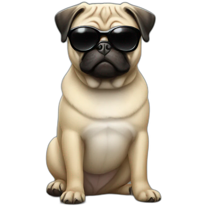 pug with black sunglasses emoji