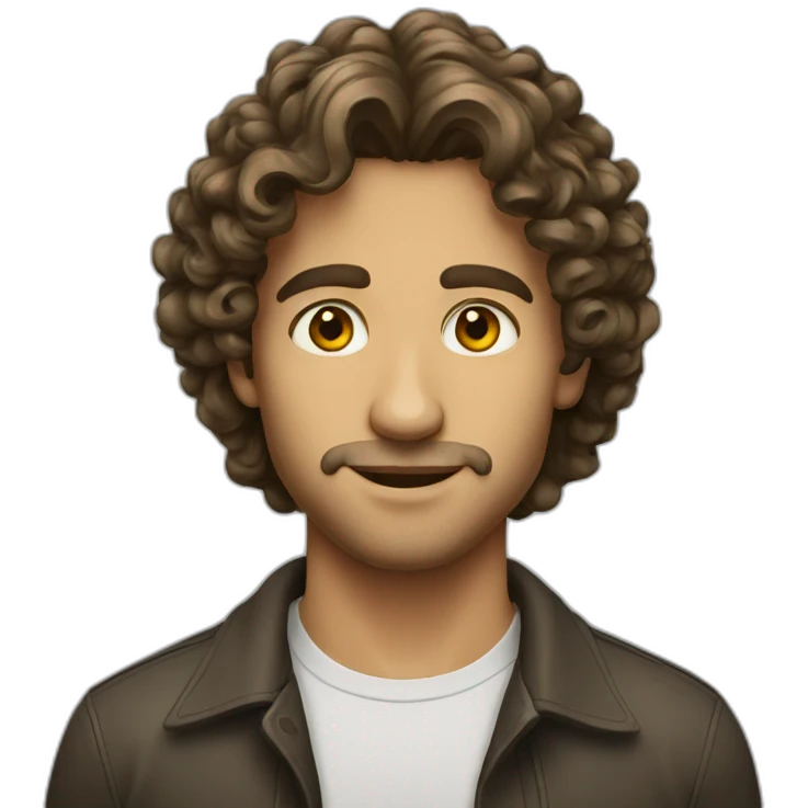 man-young-long-curly-hair-italian emoji