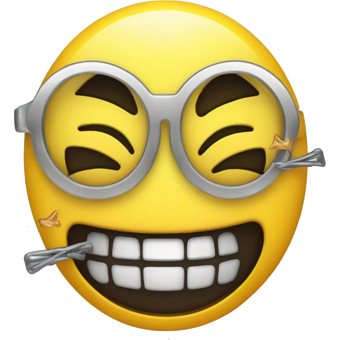 yellow emoji with grills and kisses  emoji