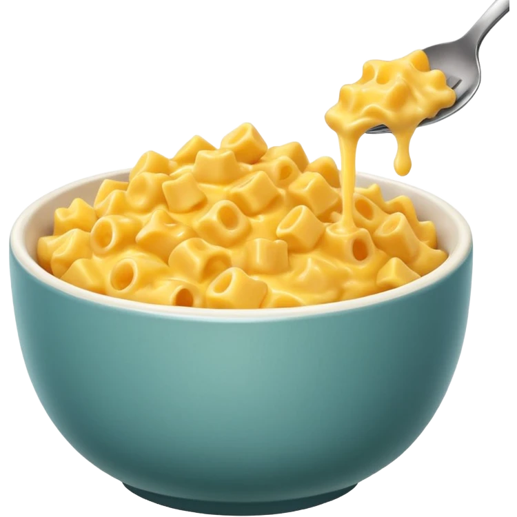 Fried Scrambled eggs and Mac and cheese on a tall bowl emoji