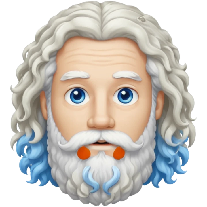 white bearded and curly long haired beard white emoji