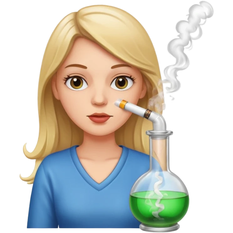 White girl smoking out of a bong  emoji
