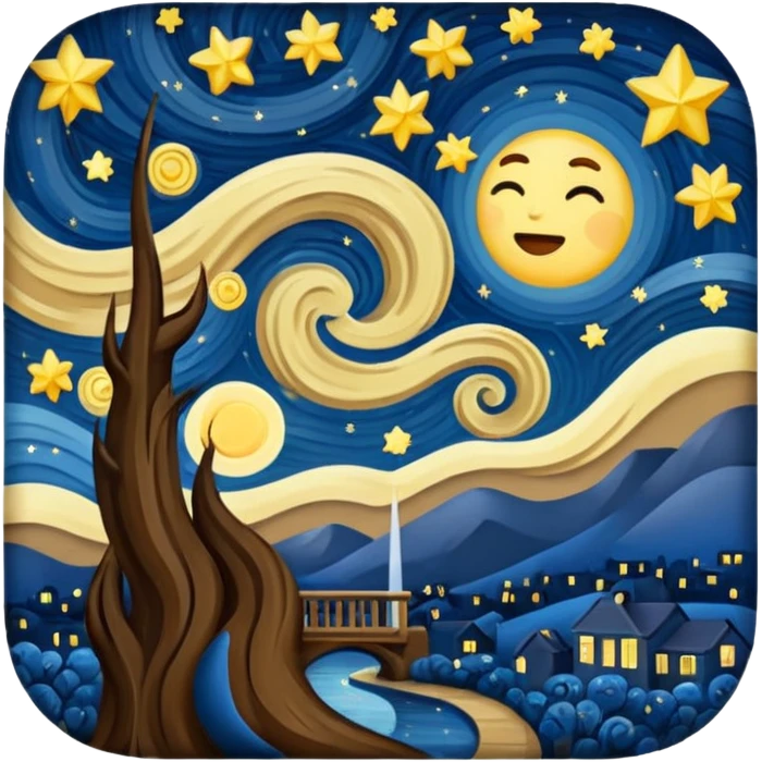 The Starry Night frames emoji