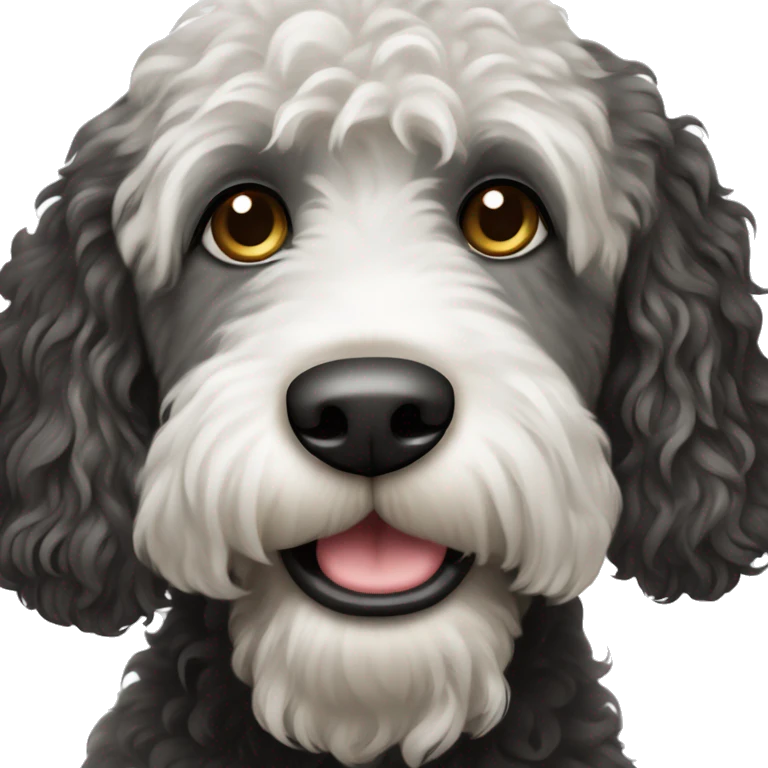Black and white labradoodle emoji
