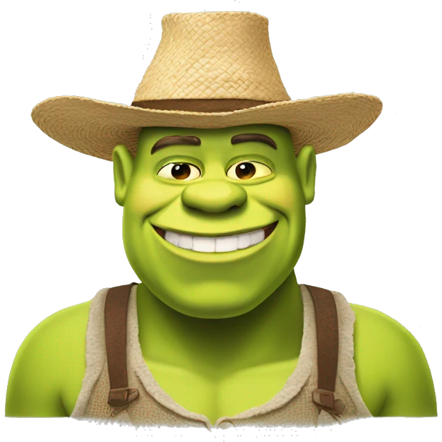 Shrek avec un chapeau melon  emoji