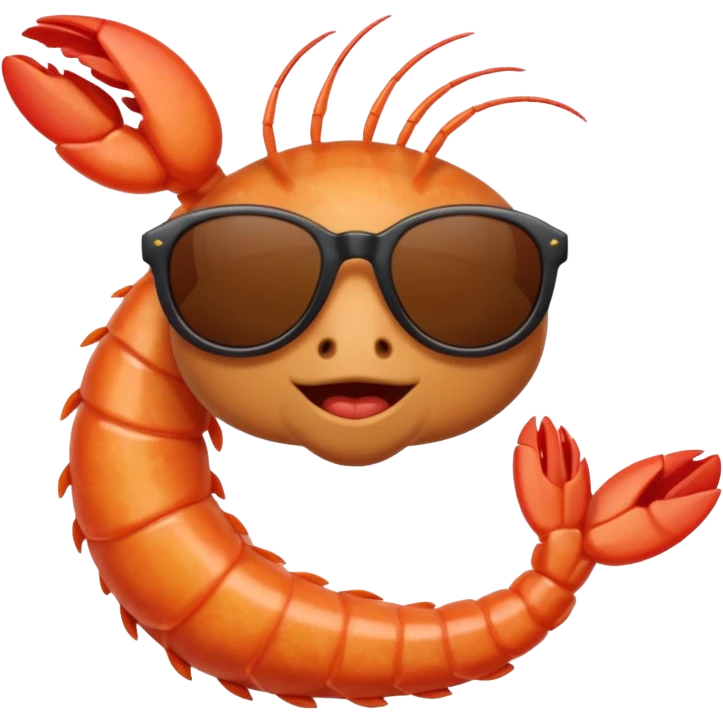 Prawn wearing sunglasses emoji