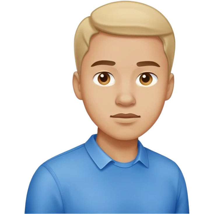 Guy standing awkwardly in blue shirt emoji
