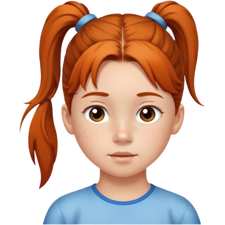 child with pony tail emoji