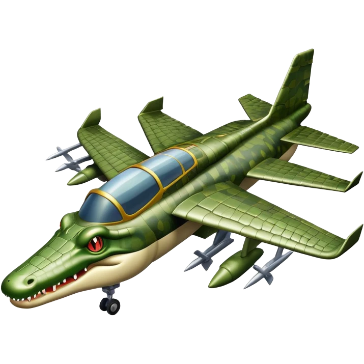 a crocodile that is a warplane   emoji