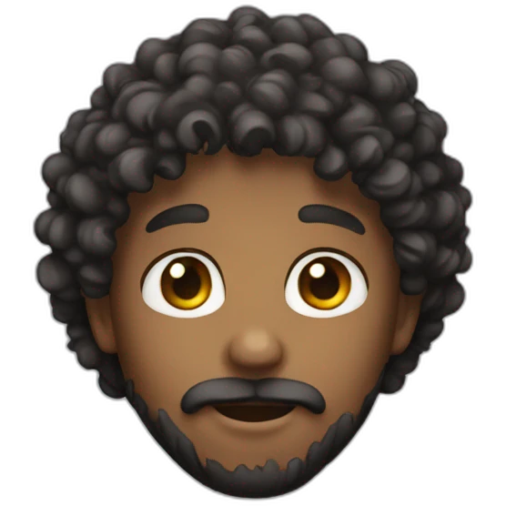 Curly boy with beard emoji
