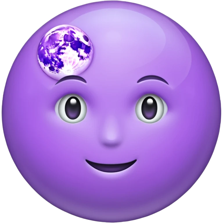 realistic Light purple moon emoji