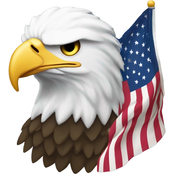 american flag and bald eagle emoji