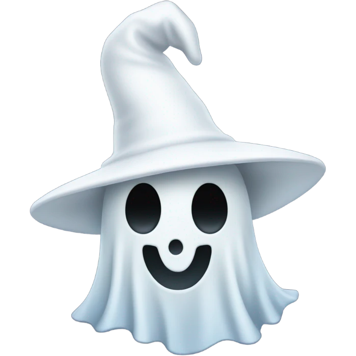 Ghost with a pointy white hat emoji