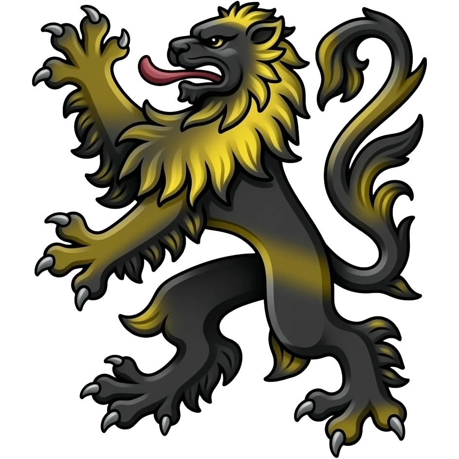 Drapeau flamand lion des Flandre noir et jaune sous forme de flag emoji