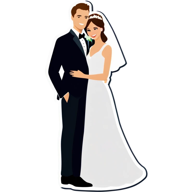 Standing apart bride and groom emoji