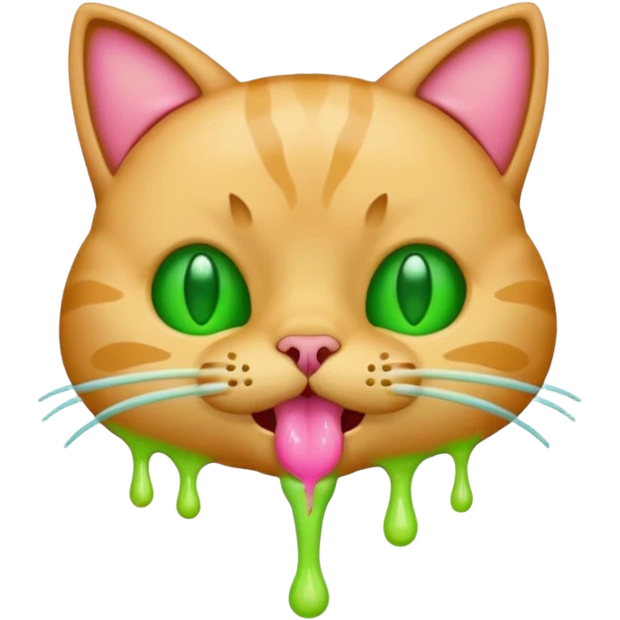 an emoji that vomits. But it's a cat that vomits emoji