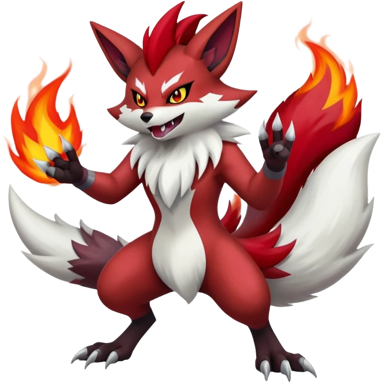 Delphox-Zoroark-Zangoose-hybrid-creature emoji