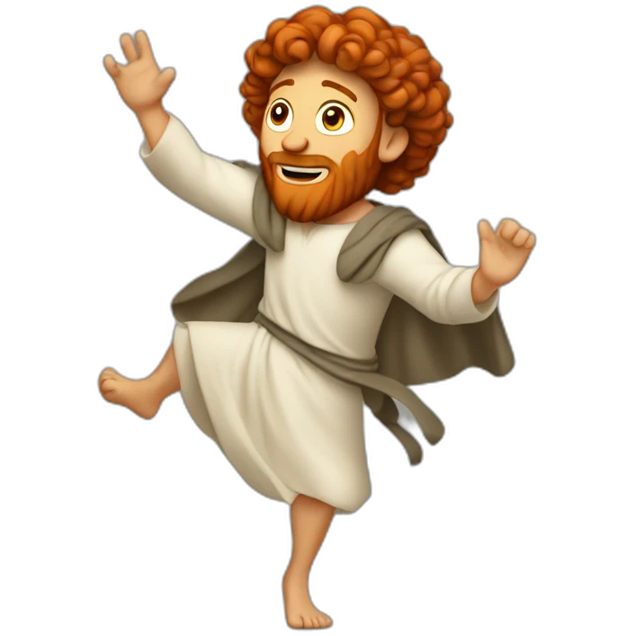 King David dancing red-haired biblical emoji