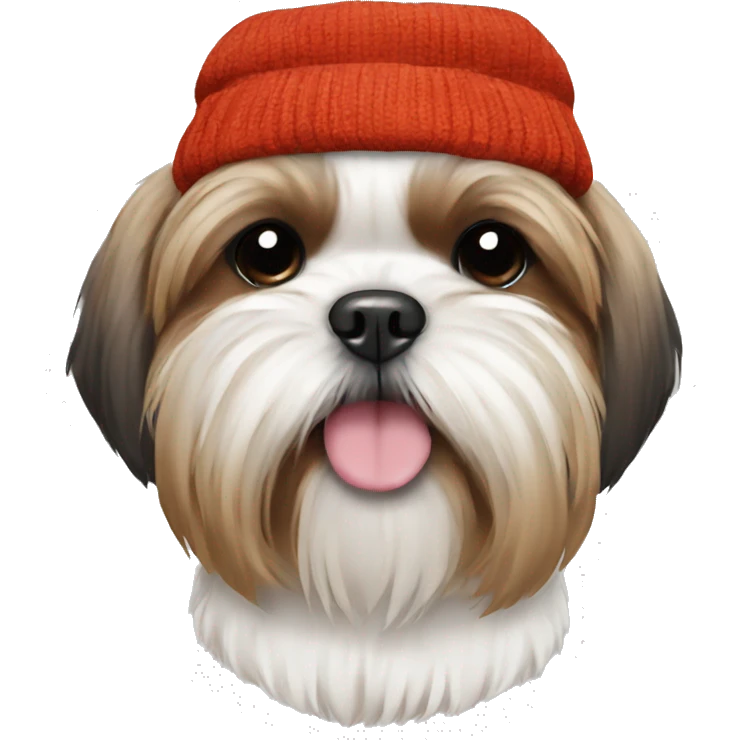 Shih Tzu wearing beanie emoji