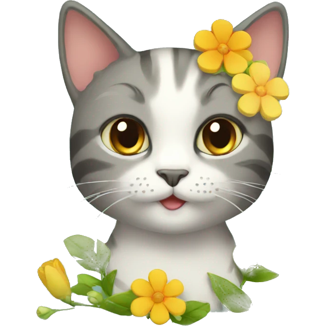Cat with flowers emoji