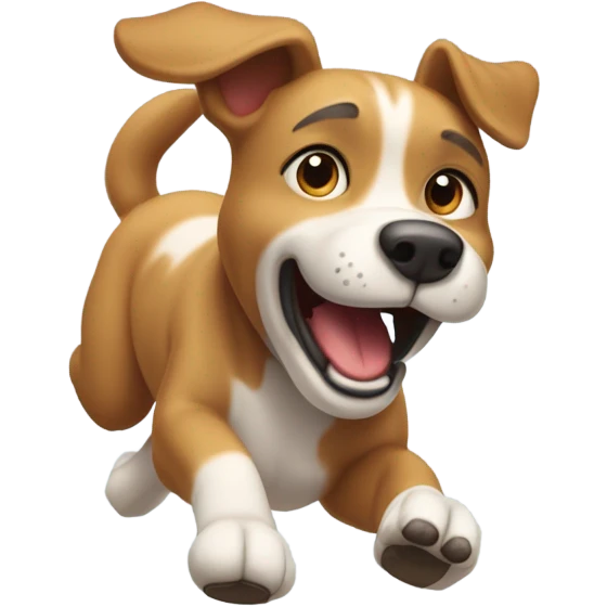 Un perro corriendo con sonrisa maliciosa  emoji