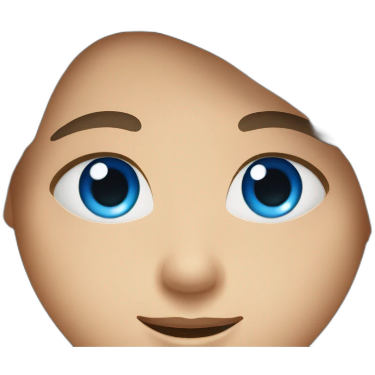 a presenter with  brown hair and blue eyes emoji