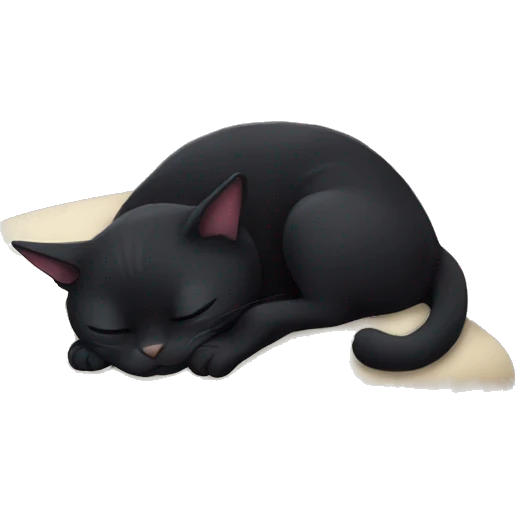 black cat sleep emoji