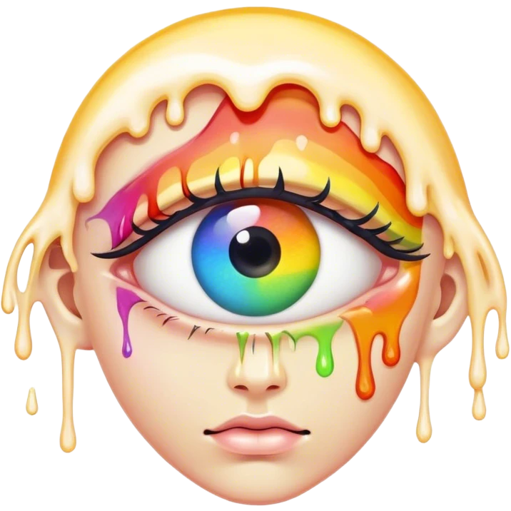 weird melted rainbow eye emoji