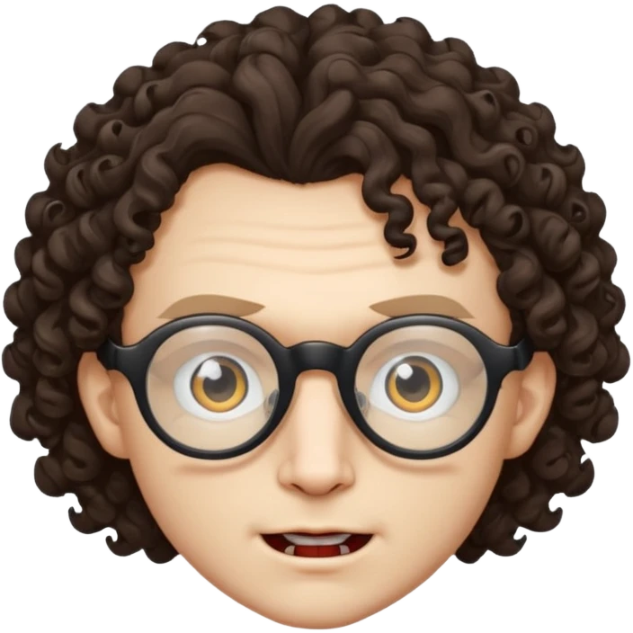 curly vampire with optical emoji