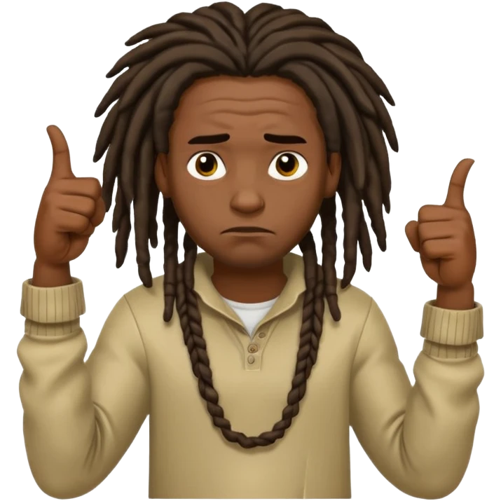 Thumbs down black skinned guys with dreads with his thumbs pointing down emoji