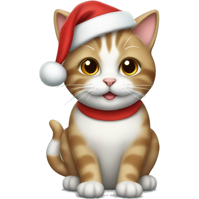 Cute cat wearing a Santa hat emoji
