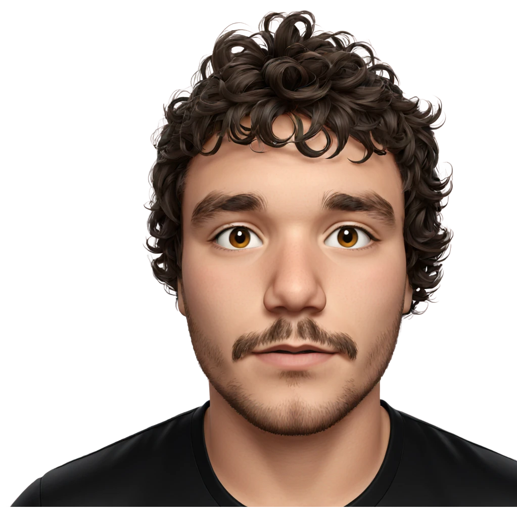 male portrait with mustache emoji