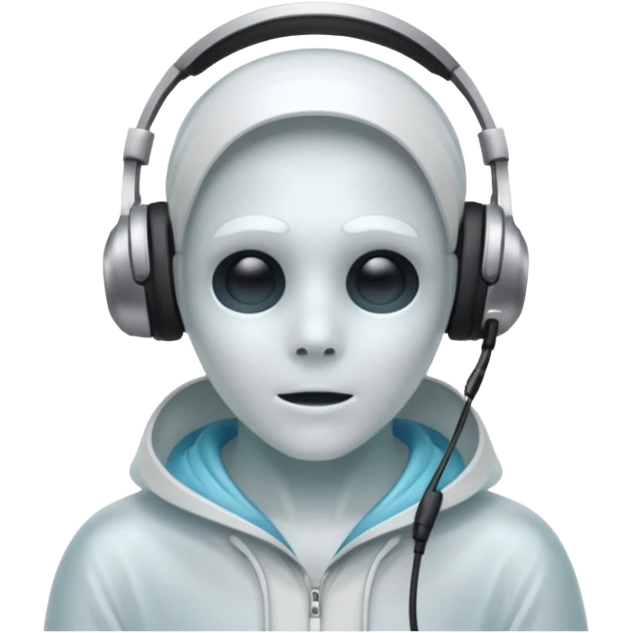 Ghost with headset emoji