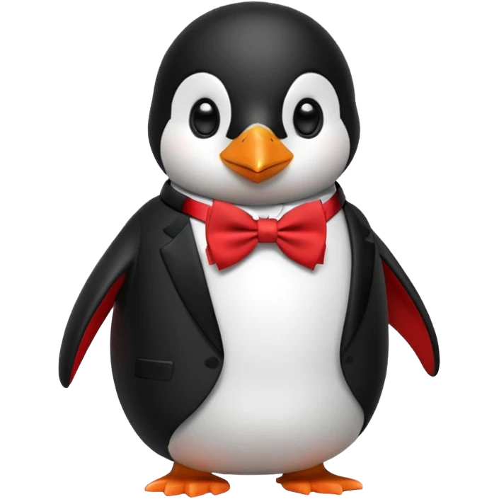 penguin with bow red tie  emoji