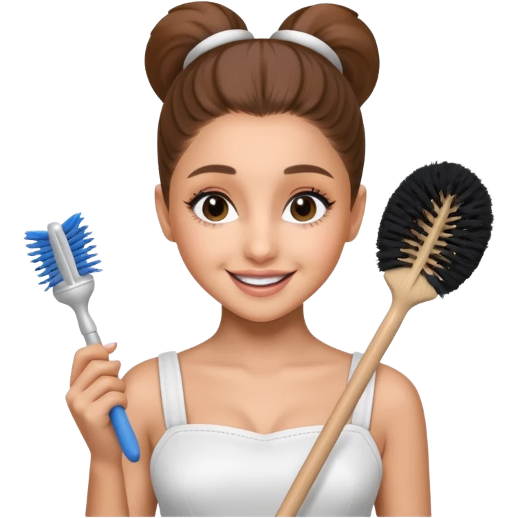 ariana grande holding toilet brush emoji