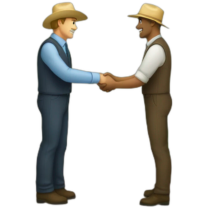 manager and farmer handshake emoji