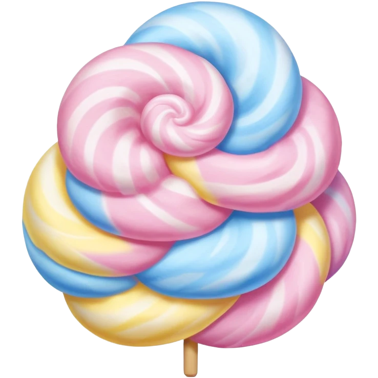 Pink, blue, and yellow swirled cotton candy emoji
