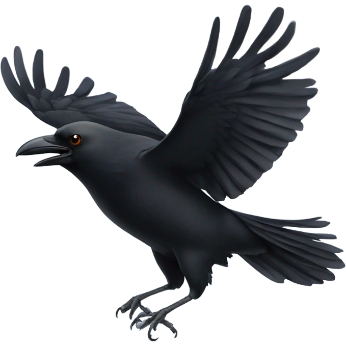 Crow in flight emoji