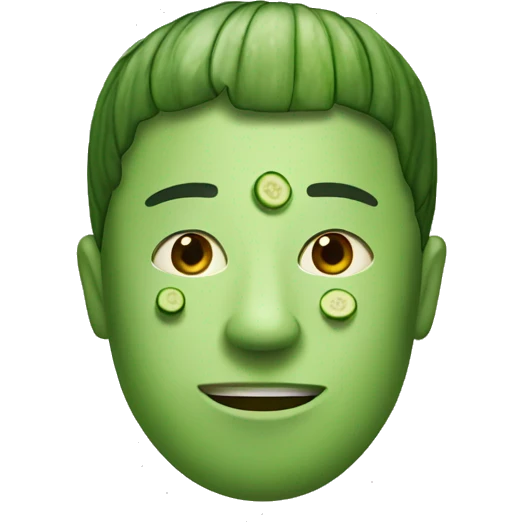 man with cucumber mask emoji