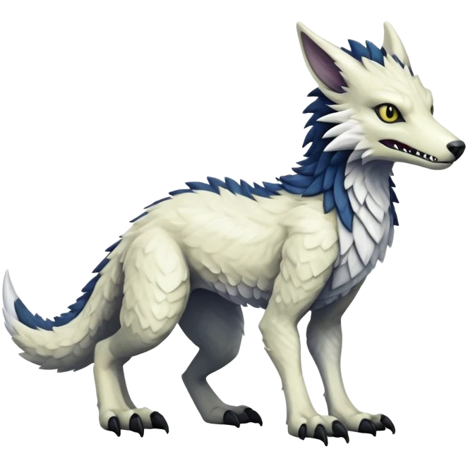 Sergal-Vernid-hyrid-animal-creature, full body emoji
