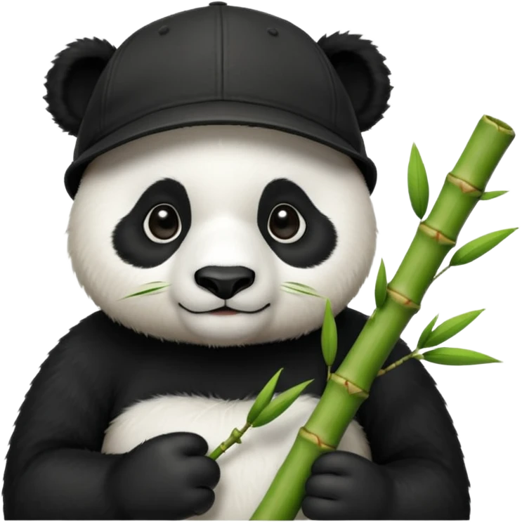 panda wearing cap with bamboo emoji