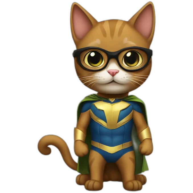 Superhero cat emoji