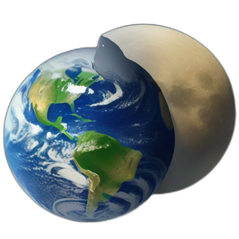 The earth and the moon colliding emoji