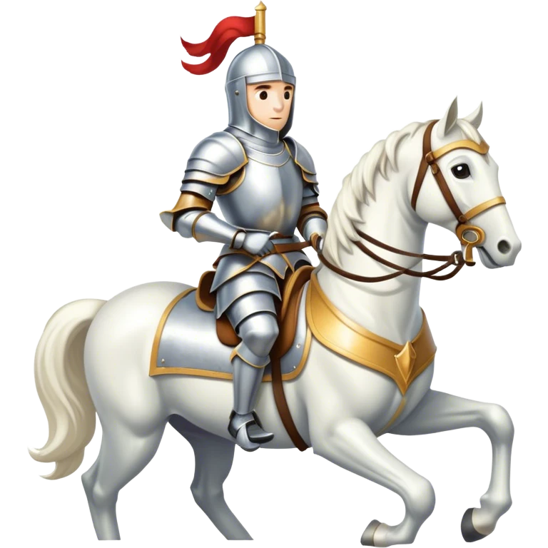 Knight in shining armor on a white horse emoji